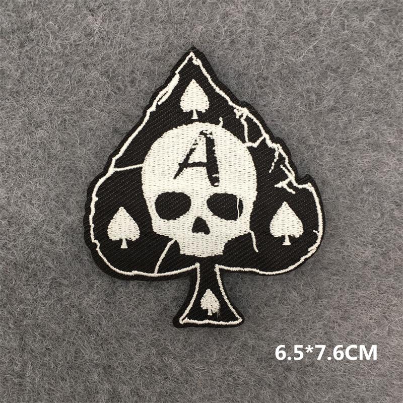 Rock Punk Patches On Clothes Clothing Thermoadhesive Patches Iron On Embroidered Patches Ghost Zipper Black And White Sewing