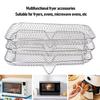 3PCS Fryer Rack Set 304 Stainless Steel Stackable Multi Layer Rectangular Dishwasher Safe Fryer Basket Tray for Fryer Accessories