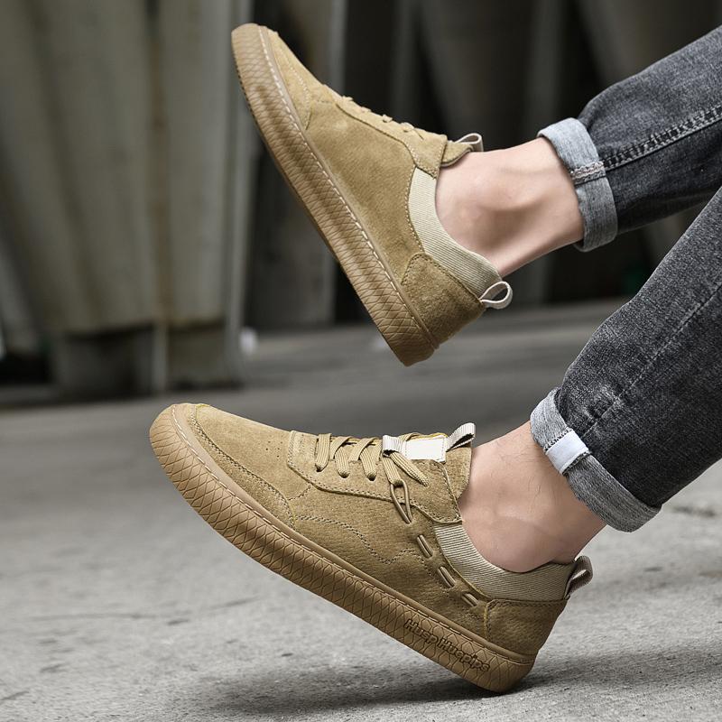Fashion New Man Sneakers Outdoor Skateboard Footwear Male Vulcanize Shoes Leisure Walk Shoe Suede Leather Mens Casual Shoes
