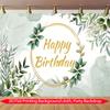 1pc Green Leaf Birthday Background Banner Suitable for Birthday Decorations Photo Booth Props and Anniversary Events.