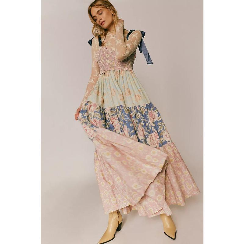 

Летнее французское модное приталенное женское платье с принтом и вырезом халтер XL розовый