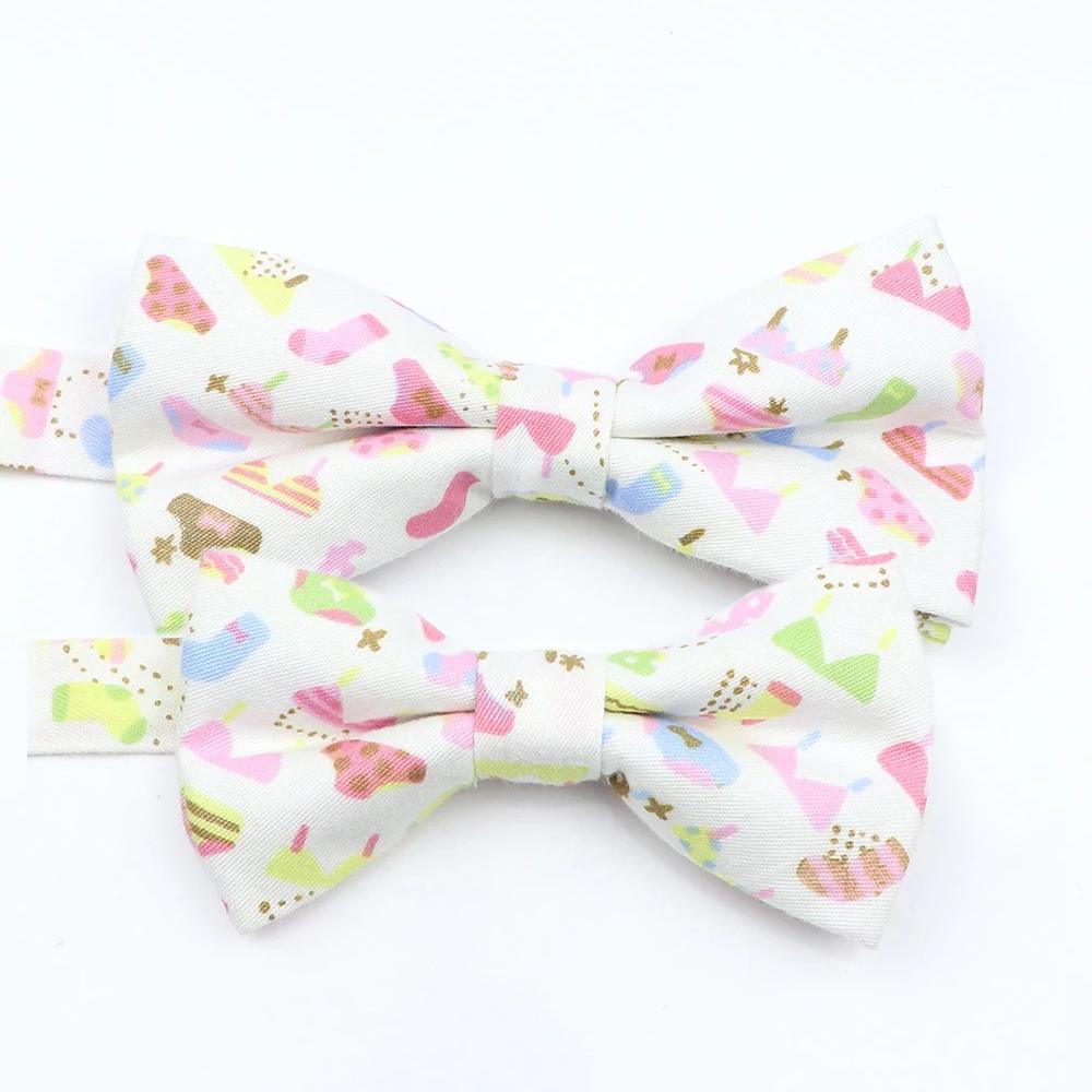 Floral Cotton Bowtie Elephants Whales Flower Pattern Parent Children Family Set Colorful Butterfly Wedding Party Accessory Gifts