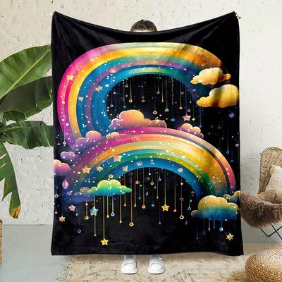 Schwarzer Hintergrund Musterdruck Bunte Wolken Musterdruck Universelle Mittagspause Büro Kleine Decke Hausdecke Geschenk