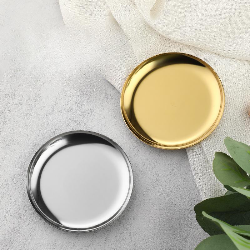 1Pc Light Luxury Nordic Style Metal Tray for Jewelry Dressing Table Bedside Table Dresser Table Jewel Holder Ornament Decoration