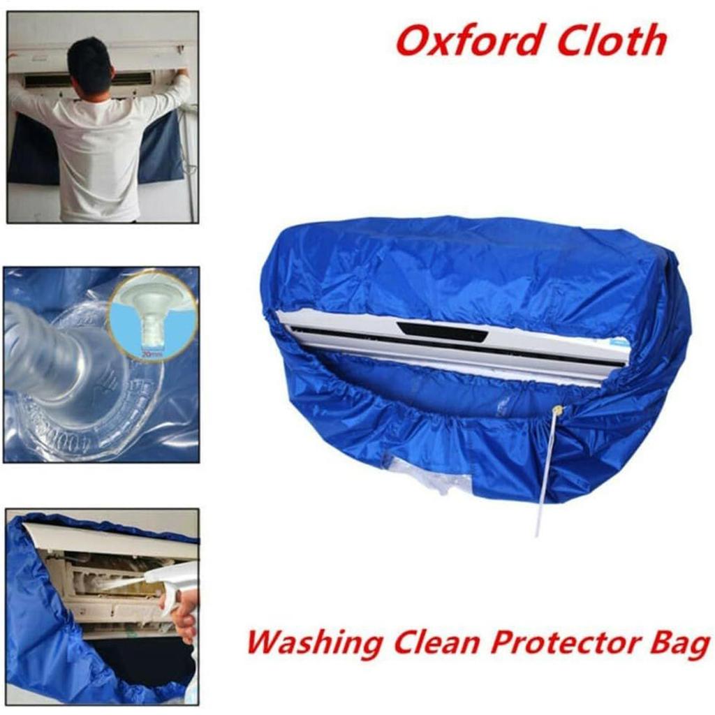 Wall Mounted Air Conditioning Cleaning Bag with Water Pipe Waterproof Dust Cover Durable Split Air Conditioner Washing Cover
