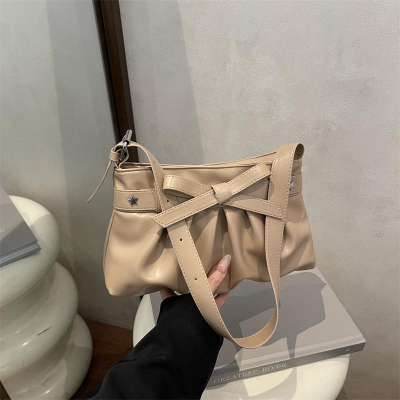 Sweet Cute French Nordic Style Bowknot Folded Shoulder Tote Bag