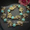 Collier Rétro Turquoise Style Vacances Nouveau pour Personne d'Âge Moyen Haut de Gamme Luxe Léger Tempérament Palace Bijoux Vintage