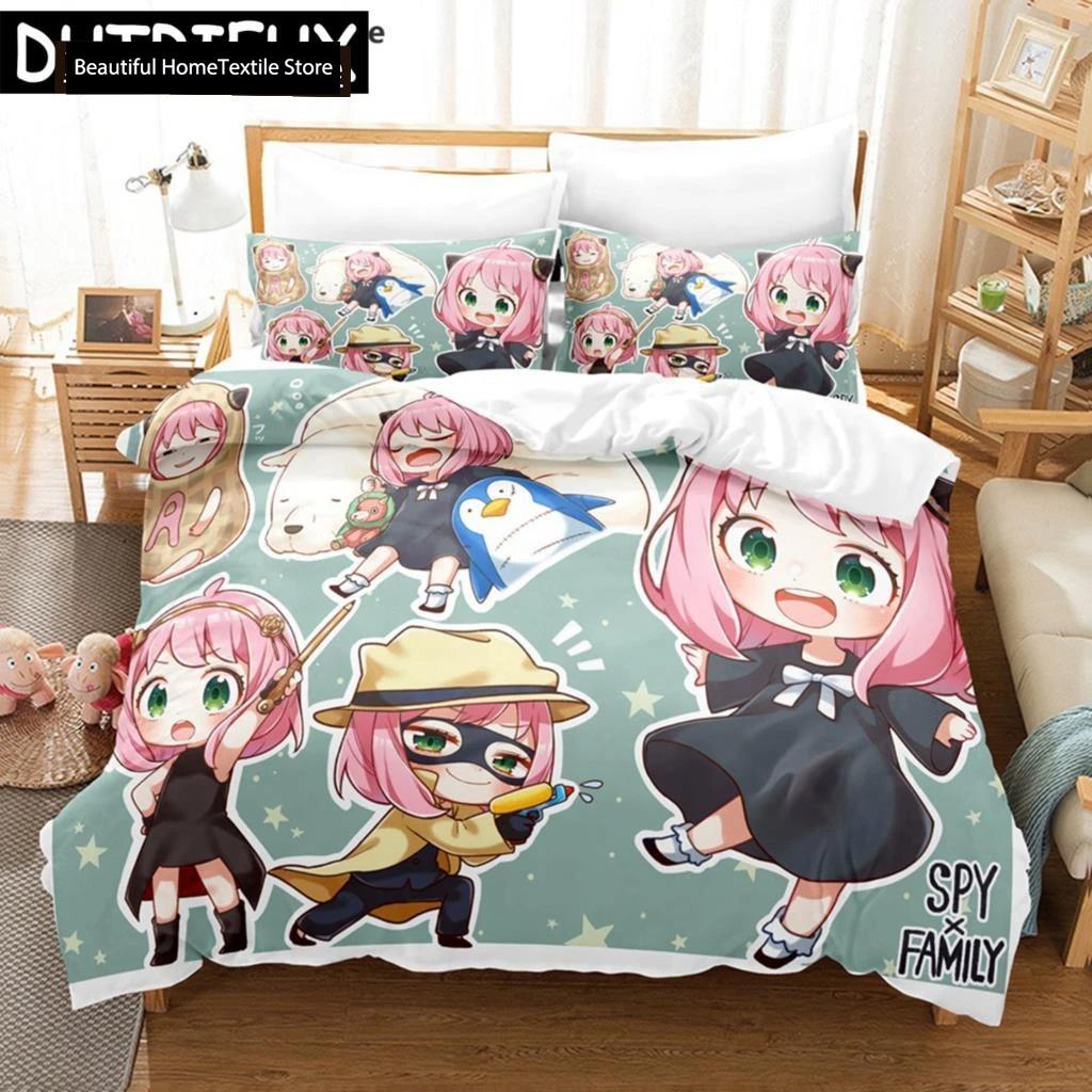 Spy X Family 3D Anime Duvet Cover Sets Pillowcases For Boys Gift Polyester Single Twin Queen King Anya Forger Bedding Set