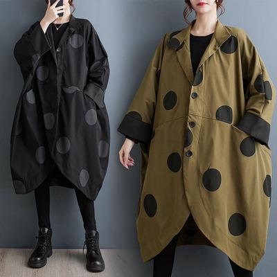 Retro Stand-Up Collar Bat Print Windbreaker Jacket for the Fall