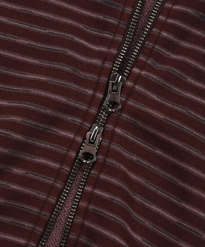 Kiimuir Striped Dyed Zip-Up Hoodie_Burgundy