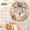 Handgefertigte Patchwork-Kits für Erwachsene DIY Patchwork-Kranz Bastelset, Weihnachtliches Nähen Saisonale Muster, Bauernhaus-Stil Bastelstoff-Set Erwachsene, Vorderseite