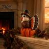 Cute Turkey Statue for Autumn Resin Pumpkin Ornament Thanksgiving, Harvest Festive Tabletop Holiday Gift Friends And Family Figurine with Retro