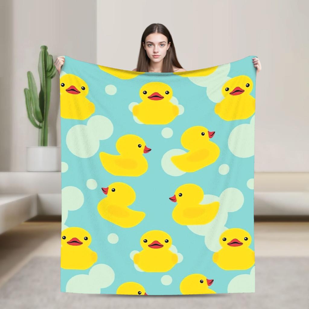 Yellow Rubber Duck   Blanket Quality Super Warm  Bedding Throws Winter Boy Girl Bedroom Print Bedspread