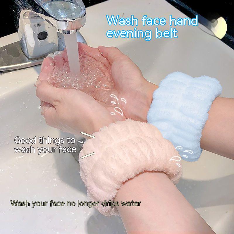 

Ремешок для мытья лица, водонепроницаемый впитывающий нескользящий браслет-кольцо для волос, милый влагостойкий ремешок на запястье