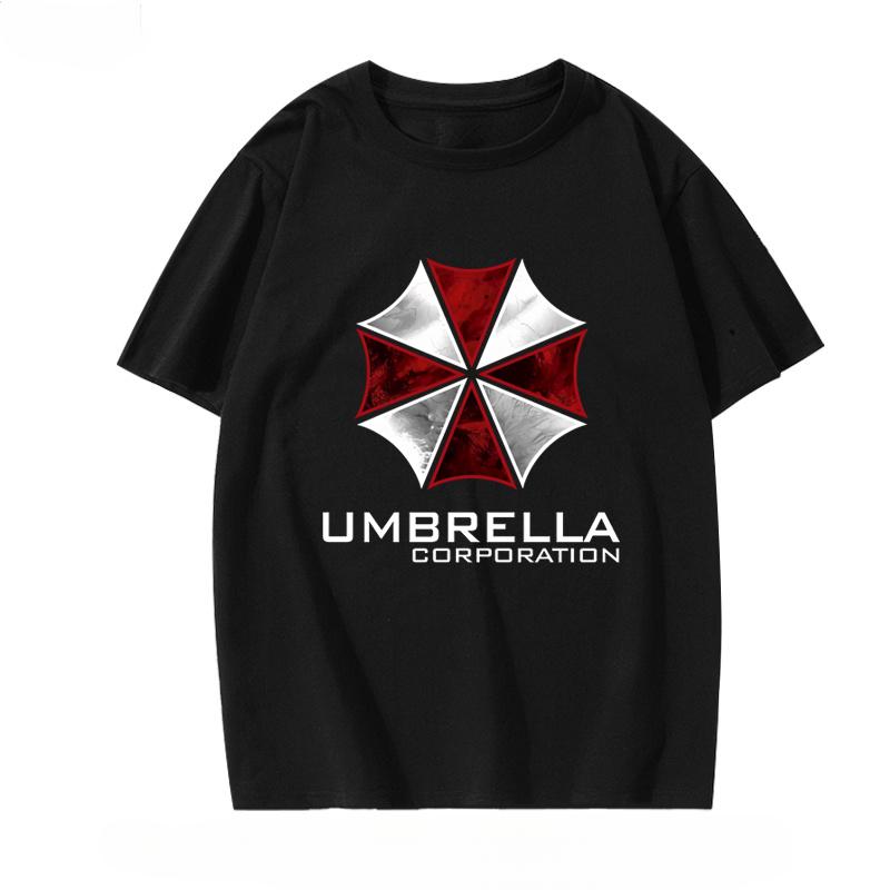 2026 Biohazard Protection Umbrella Company Ambrera Logo Surrounding ShortSleeved Unisexs and Unisexs Pure Cotton Shirt HalfSleeved