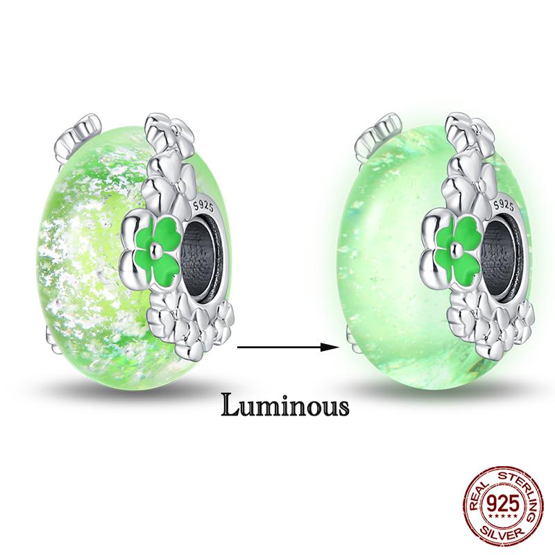 Fashion Copper Colorful Flower Feather Ocean Luminous Glass Charms Beads Fit Qikaola Original Bracelets Diy Jewelry