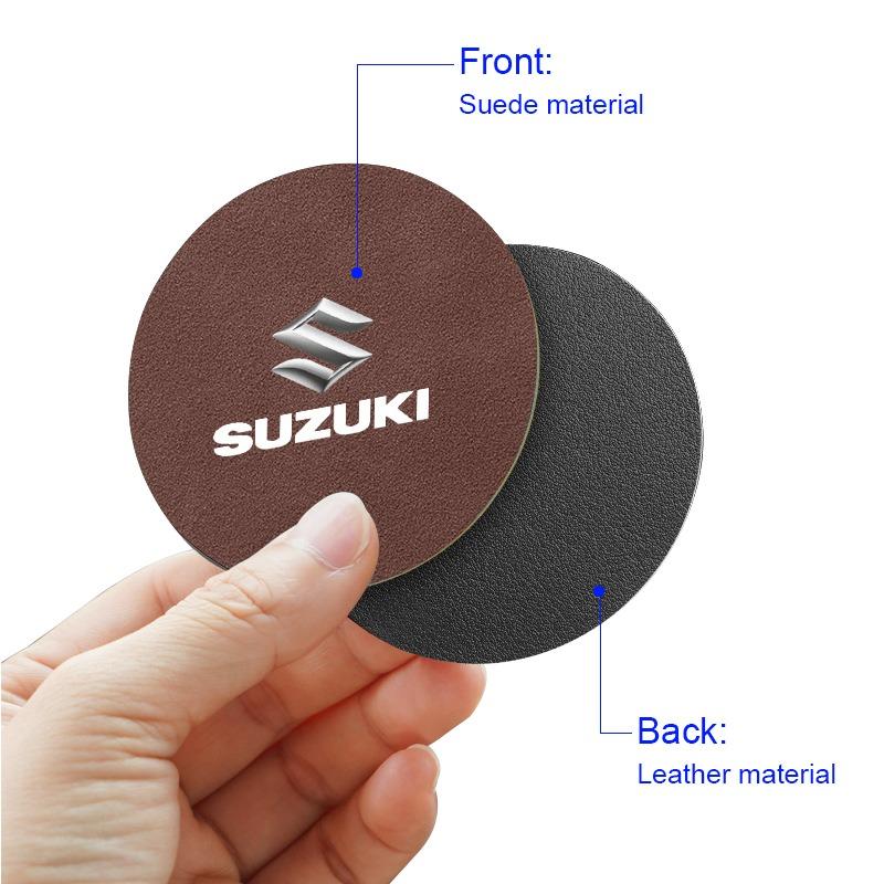 1pcs Suede Car Coaster Mat Water Cup Slots Non-Slip Pad for Suzuki Grand Swift Jimny Vitara Baleno SX4 XL-7 GW250 Accessories