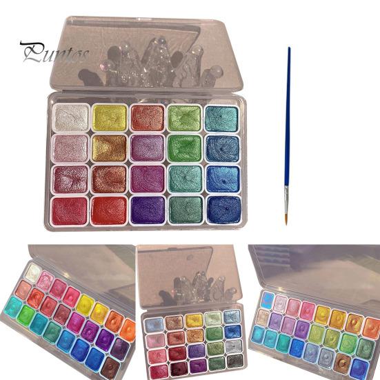 20/24 Colors Watercolor Paint Set Seamless Blending High Transparency Fine Pigment Distribution Natural Gum Portable Palette