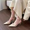 Fashion 2024 Summer Pointed Toe Women Sandals Fashion Street Style Shallow Flats Shoes Ladies Elegant Gladiator