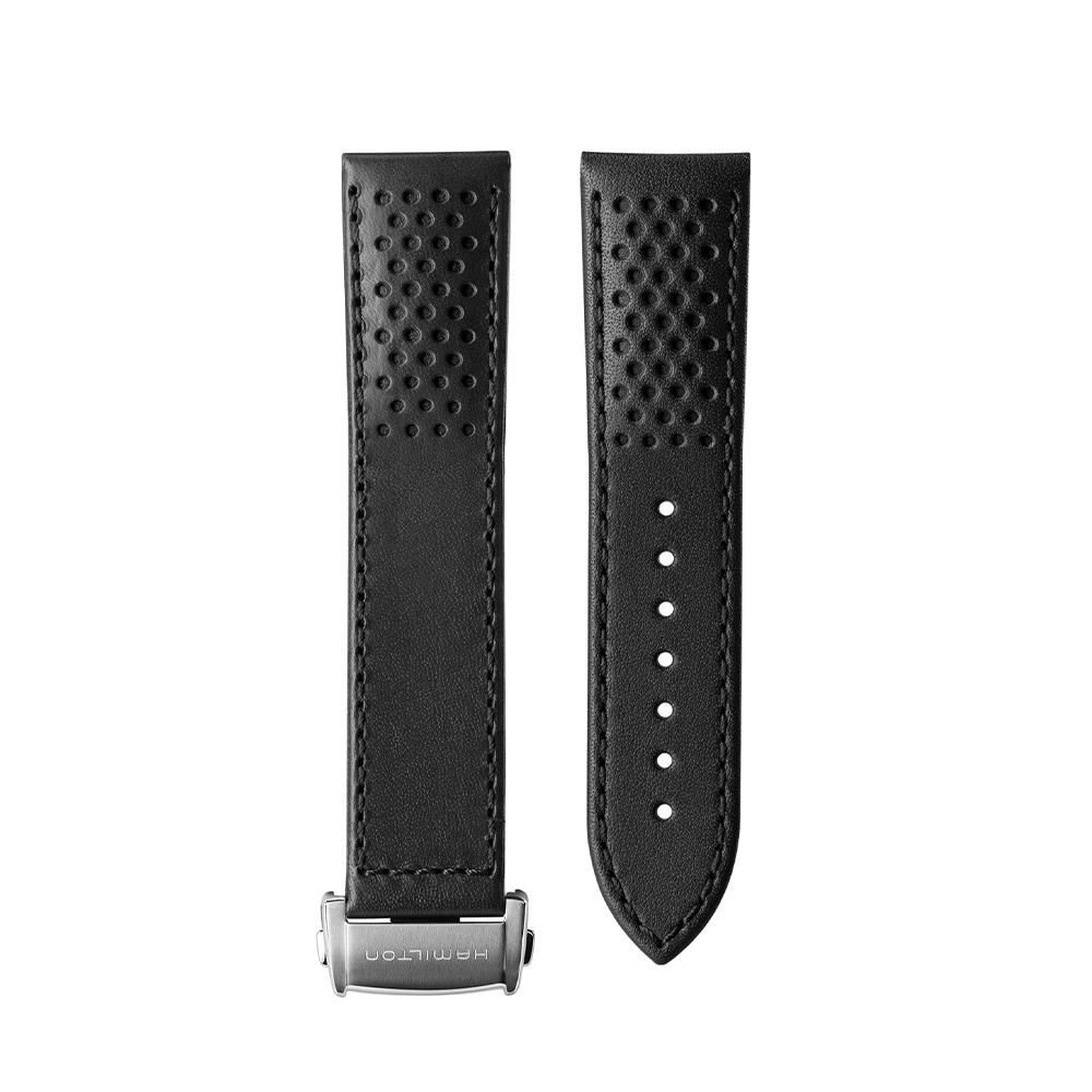 [Hamilton] Black Two-Piece Leather Strap 22mm H6000001511