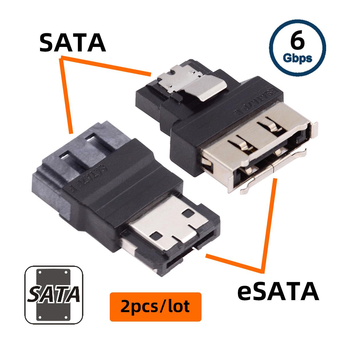 

SA-082 2Pcs/Set SATA 7Pin Male to ESATA Female & External ESATA to SATA Adapter Extender for SSD Disk As Shown A