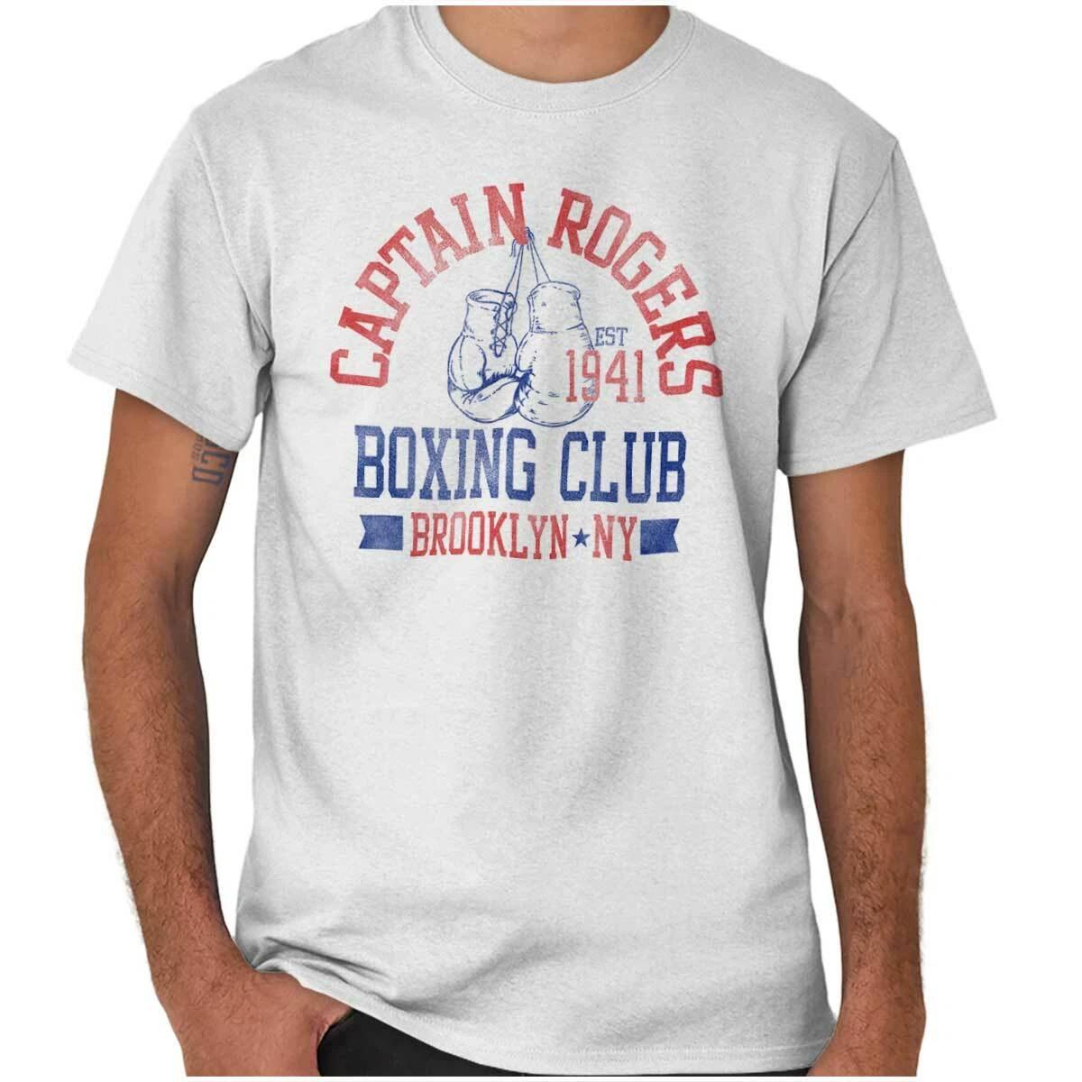 Captain Hero Boxing Vintage Gym Superhero Womens or Mens Crewneck T Shirt Tee L