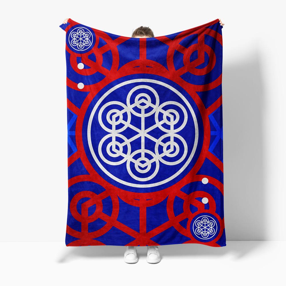 Viking Nordic Fleece Blanket Red Blue Celtic Knot Throw Sofa Bed Warm Cozy Decoration Gift 75X95CM