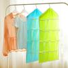 16 Grids Clear Hanging Clothes Storage Bag Transparent Laundry Closet Pocket Bag for Home Wardrobe Organizer Hanger Not Include