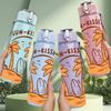 1PC Sun Kissed Palm Trees 750ml Color Plastic Sports Water Bottle Leakproof Flip Straw Lid Suitable for Sports Office Home Use