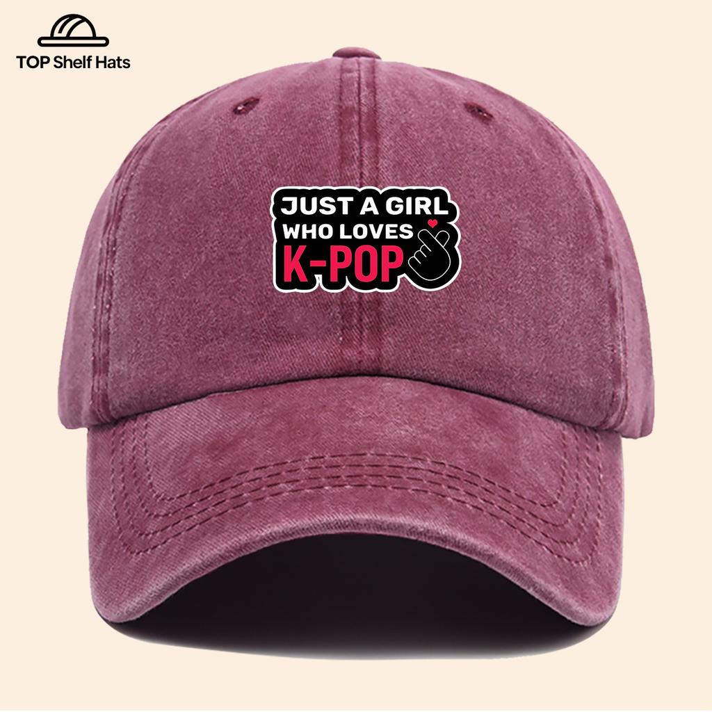 Pc JUST A WHO LOVES KPOP Duckbill Baseball Cap Korean Wave Fan Hat with KPop Lettering Adjustable Buckle Closure Lightw