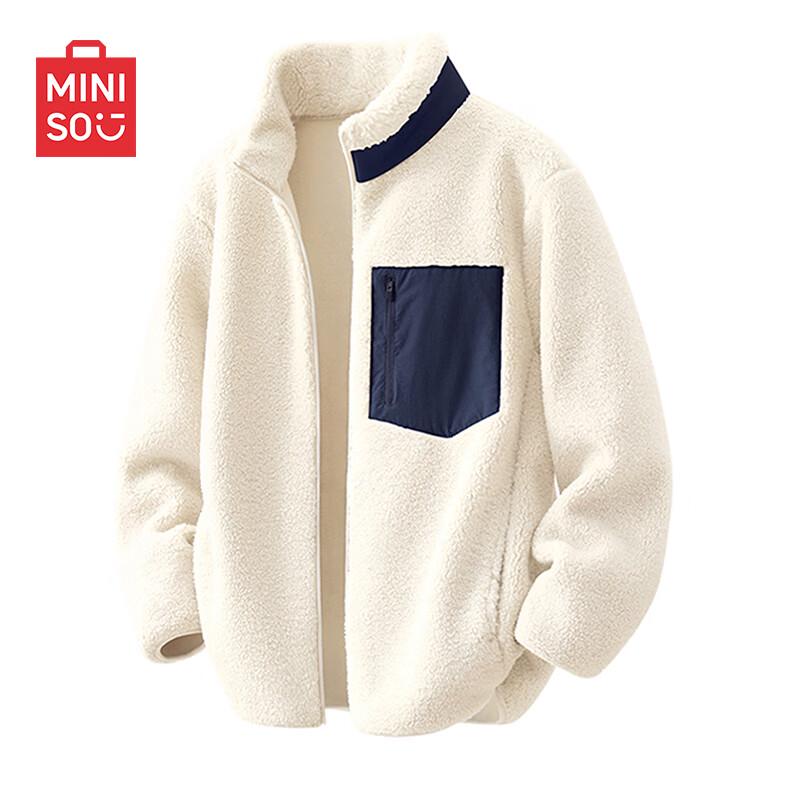 

MINISO Men s Thickened Fleece Stand-Collar Jacket L