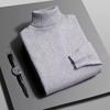 Mens Autumn Winter Knitted Turtleneck Sweater High Elastic Long Sleeve Slim Fit Pullover Simple Style Male Casual Knitwear