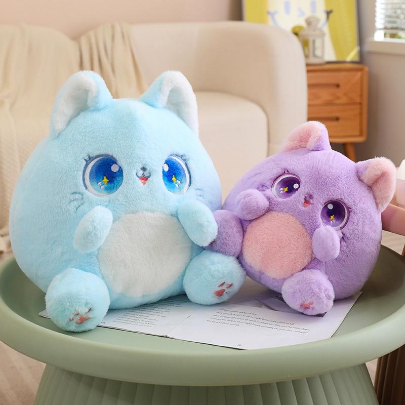 Cute Colorful Big Eyes Cat Plush High-Quality Toy Stuffed Fluffy Ca Kawaii Cat Soft Doll ToyBirthday Gift Idea
