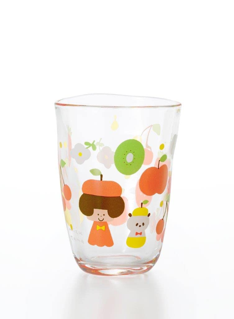 Aderia House Glass Fruit Made In Gift Cup with Illustration and Cute Smiling Thick Easy To Birthday 6196 (ADERIA) Mizutama's Tumbler, Design, 290ml,