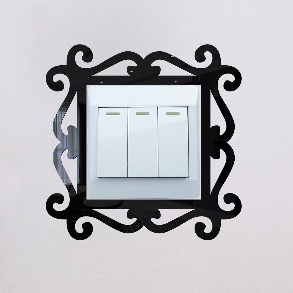 Partition Wallpapers Home Decor - Square Acrylic Mirror Switch Stickers,Self-Adhesive Reflective Decals for Living Room Bedroom