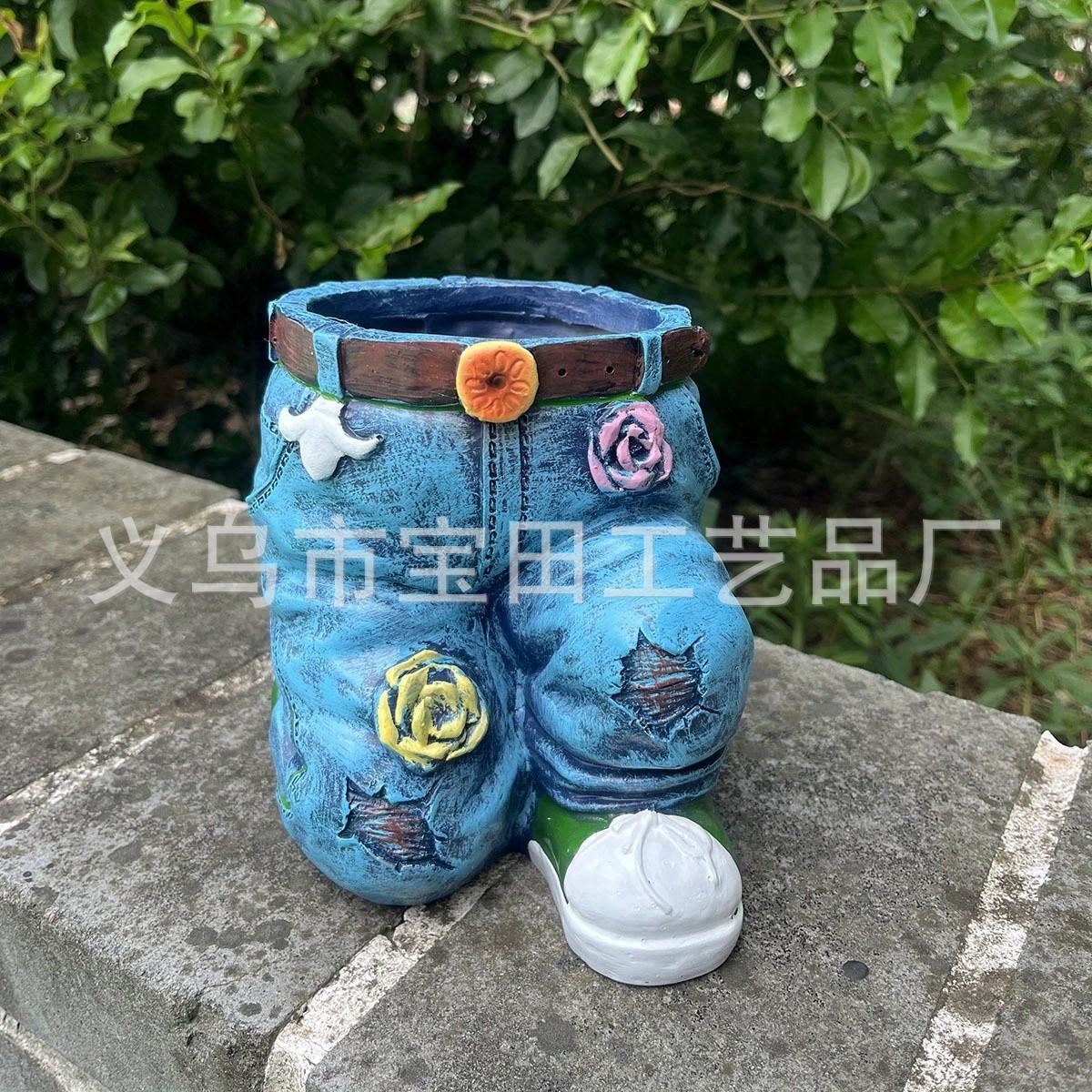 

Garden Art Jeans Garden Decoration Ornament Flower Pots, Resin Crafts, Garden Design