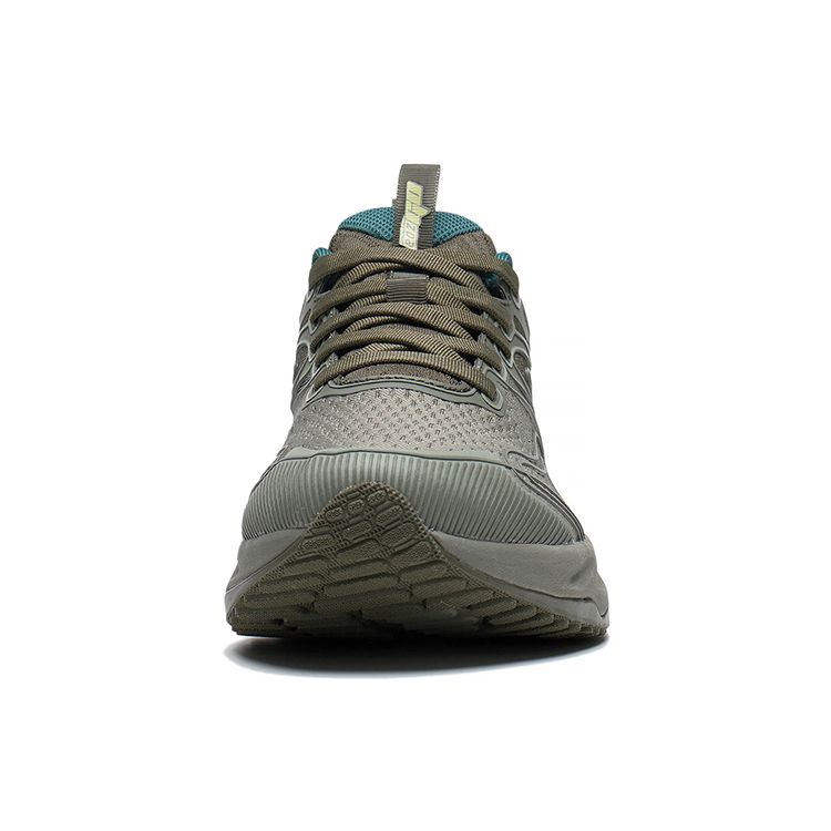 Li Ning Eazgo Comfortable Shock Absorption Low Top Running Shoes Men sneaker Gray Green ARES023-4