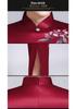 Spring Chinese Style Acetate Satin Embroidered Long Cheongsam for Mother of the Bride/Groom