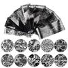 10Pcs Black Lace Nail Art Foils Set Top Floral Charmnail Transfer Sticker Paper