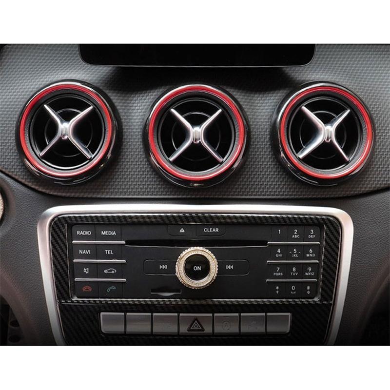 5Pcs Air Conditioning Vent Outlet Cover Trim Sticker Red for Mercedes Benz A B CLA GLA Class W176 W246