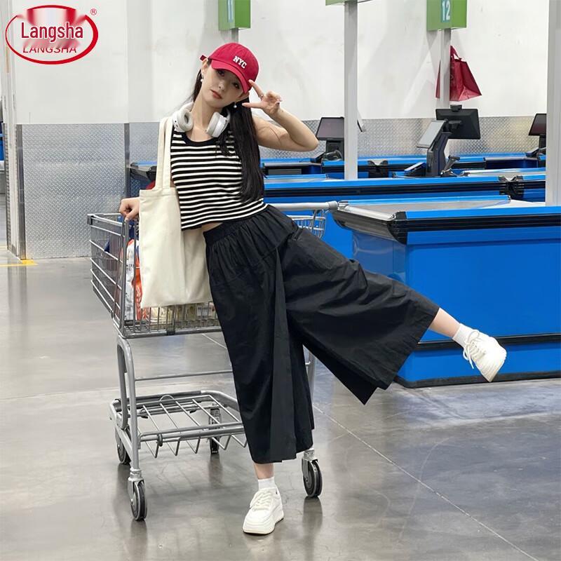 Langsha Women's American Style High-Waist A-Line Skort