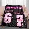 1PC Custom Name Happy Birthday Celebration Flannel Blanket Versatile,all-season Throw Suitable for the Living Room,bedroom,camping,travel,and Gift
