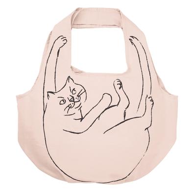 Eco Bag, Recycled Cotton, Large Capacity, Cat Print, EU Round, Brasagari Neko-A, 1188