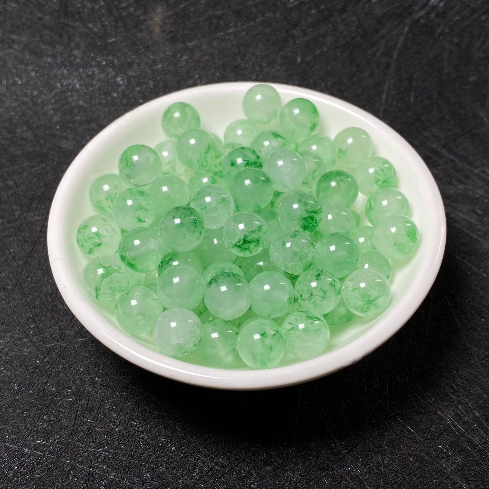 

High Ice Green Floating Flower Bashan Jadeite Beads for Handmade DIY Jewelry Approx 8mm