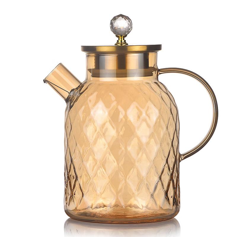 Элегантный янтарный стеклянный кувшин для воды