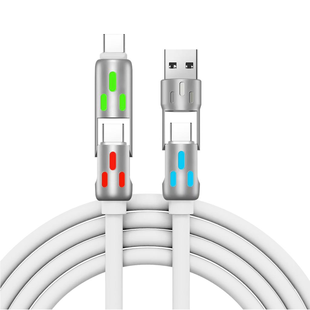 Multi Usb Charger 4 In 1 Multiple Fast Charging Cable 3ft/1m With Usb A/usb C L Data Transfer Compatible With Phone/android