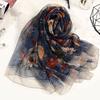 Fashion Women Flower Print Long Soft Wrap Scarf Simulation Silk Shawl Scarves
