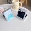 Luxury Glitter Sequin Drip Glue Transparent Phone Case For Samsung Galaxy Z Flip Fold 3 4 5 6 W24 W23 Shockproof Shell