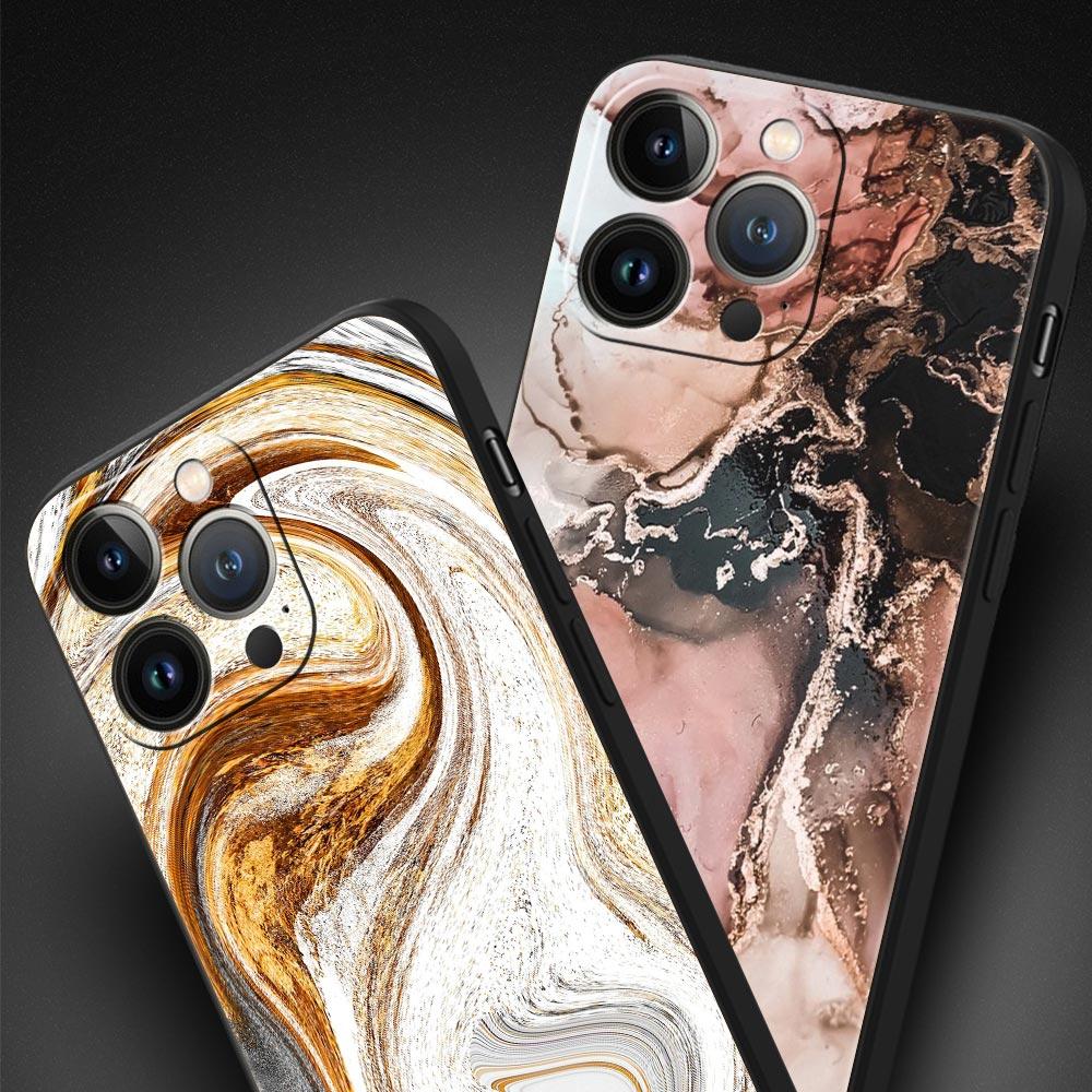 Vintage Marble Phone Case Cover for iPhone 17 16 15 14 13 12 11 Pro Max 17 Air Plus Shockproof Soft TPU Shell Fundas Capas Bags