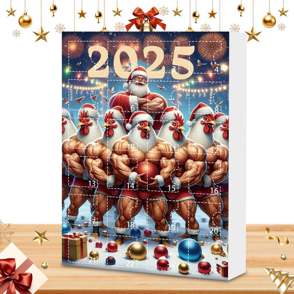 

Christmas Tree Ornaments 24 Days Festive Countdown Calendar 2025 2D Acrylic Cute Chick Pendants Animal Charm For Christmas Tree 24pcs